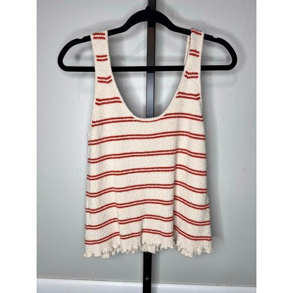 Madewell Kingston Button-Front Cream Striped Sweater Tank Top Size Medium - Picture 5 of 9